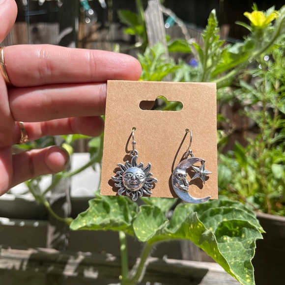 Hanging Star and Moon Earrings - Picture 3 of 5